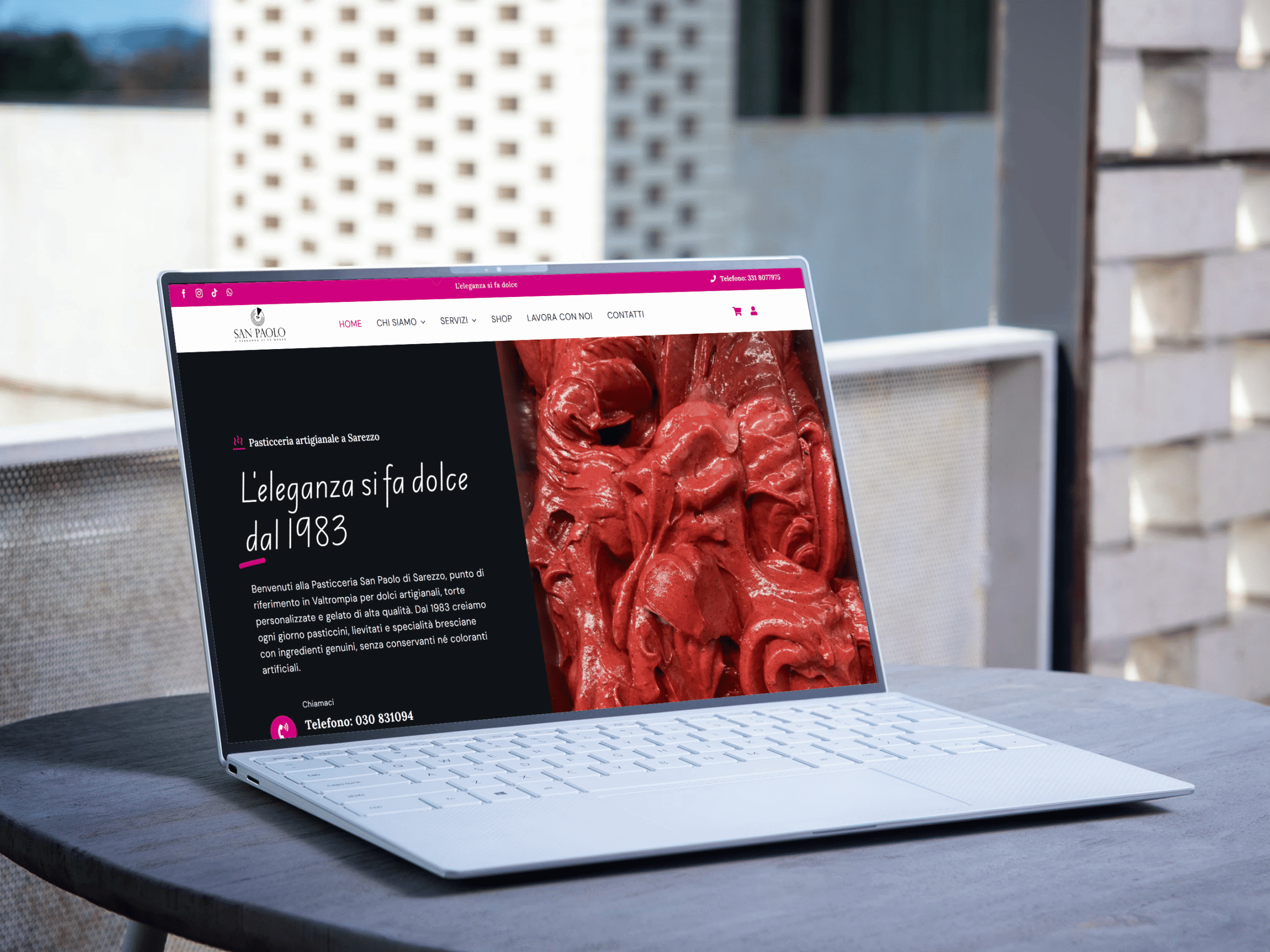 Foto pc Restyling sito web per Pasticceria San Paolo e creazione shop interno a cura di ADL Web Agency
